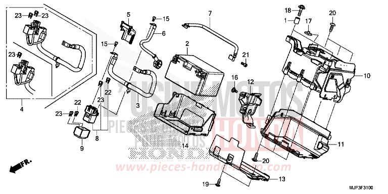 BATTERIE von Africa Twin MAT BALLISTIC BLACK METALLIC (NHA86) von 2016